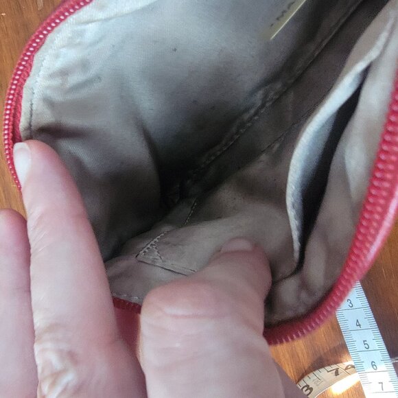 COACH Red Leather Zippered Wristlet Coin Purse 6” x 4” - Picture 10 of 12